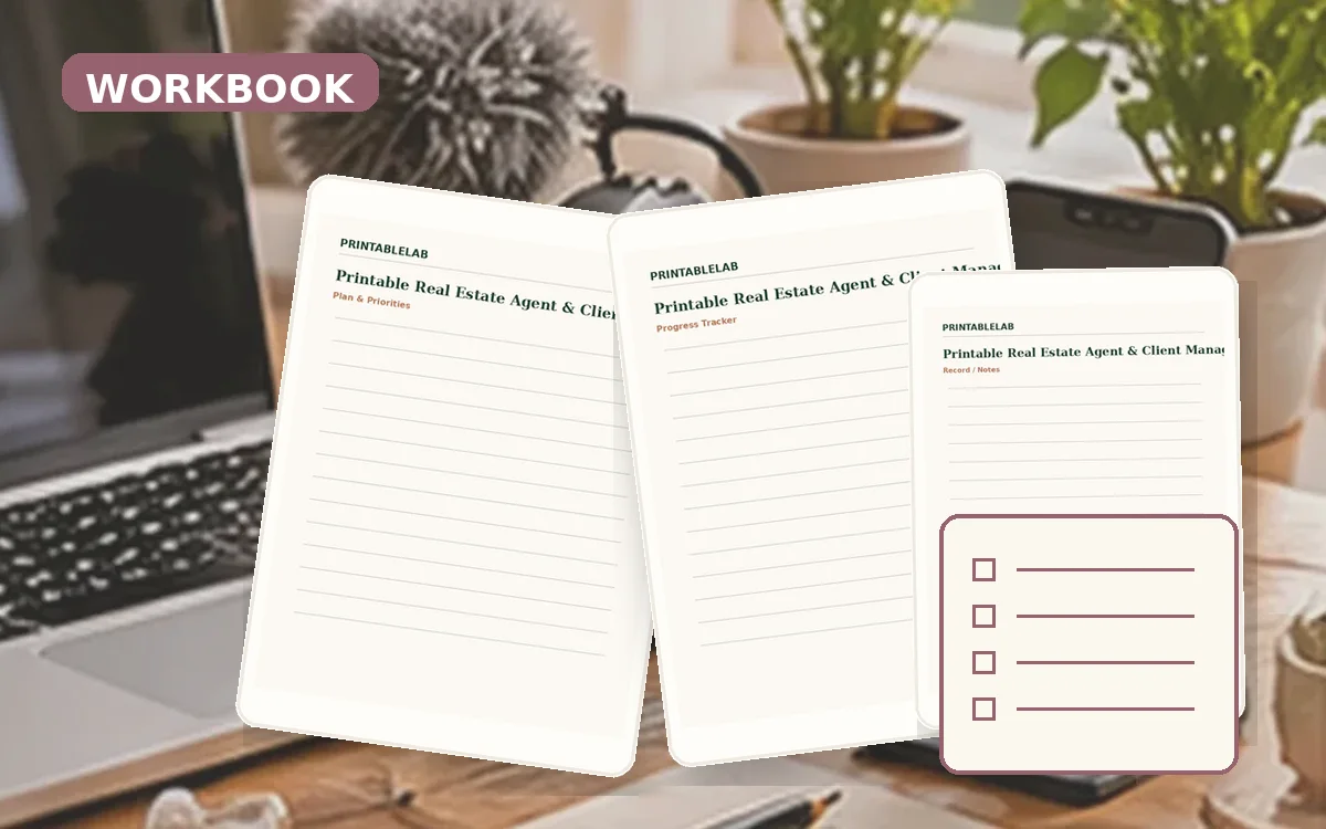 Printable Real Estate Agent & Client Management Workbook cover