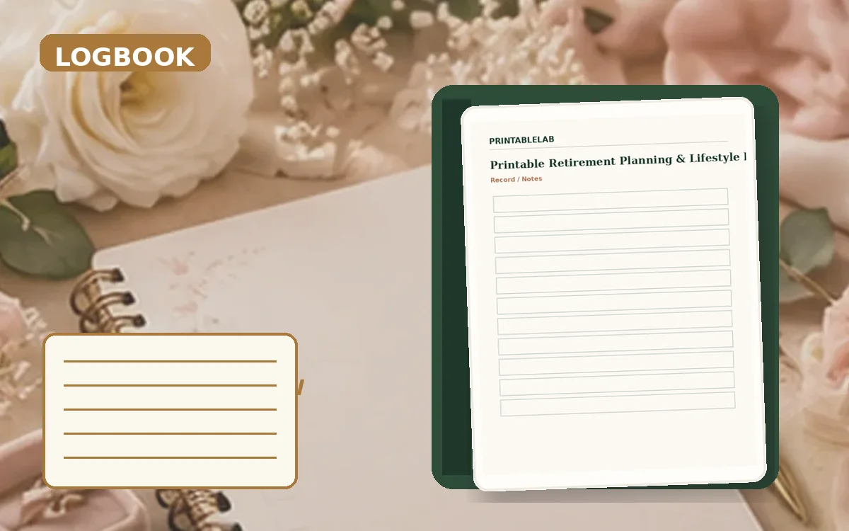 Printable Retirement Planning & Lifestyle Logbook cover