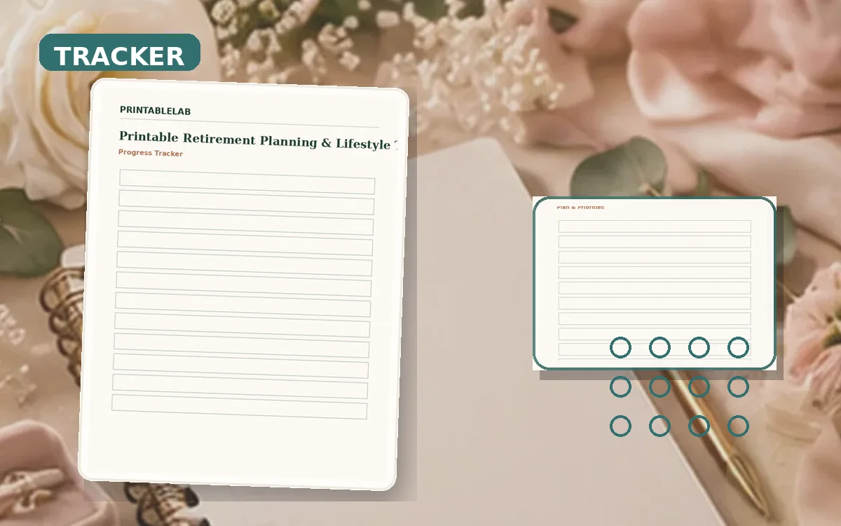 Printable Retirement Planning & Lifestyle Tracker cover