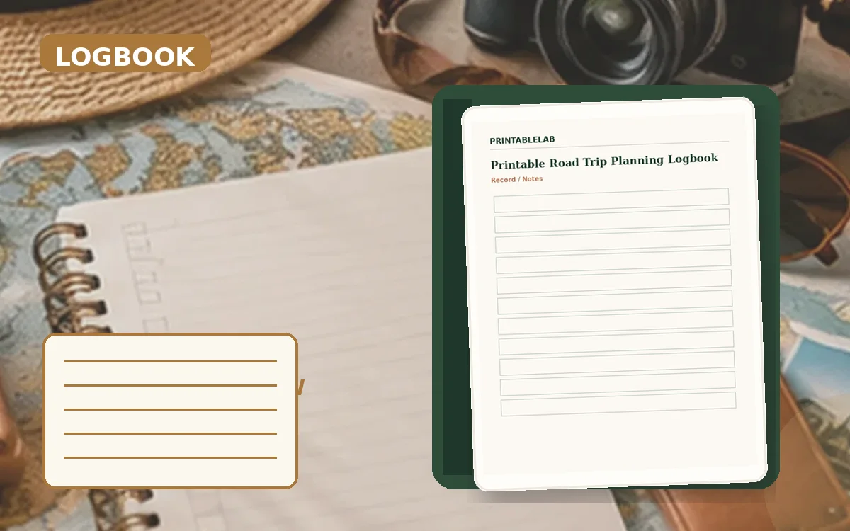 Printable Road Trip Planning Logbook cover