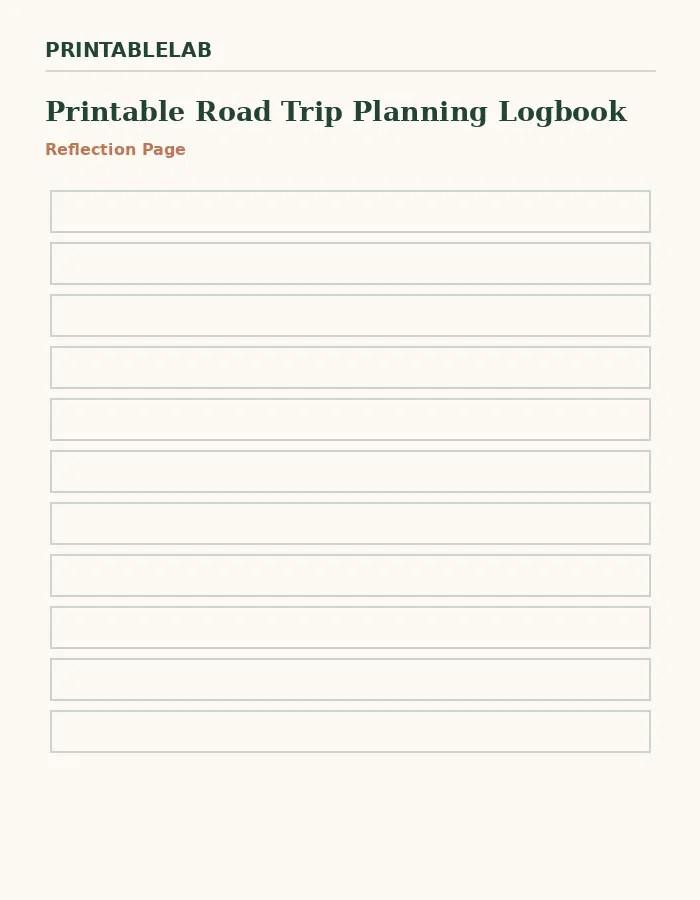 Printable Road Trip Planning Logbook preview 2
