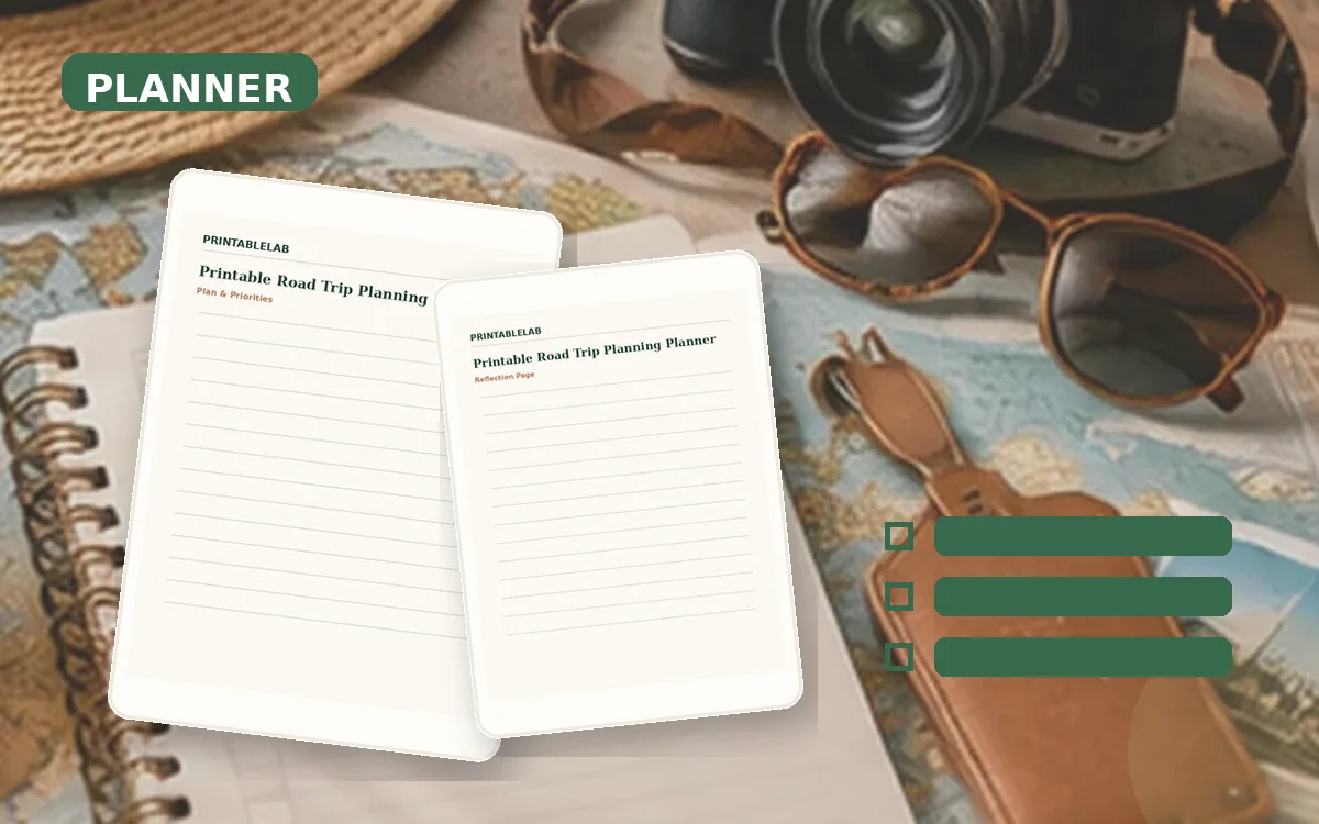 Printable Road Trip Planning Planner cover