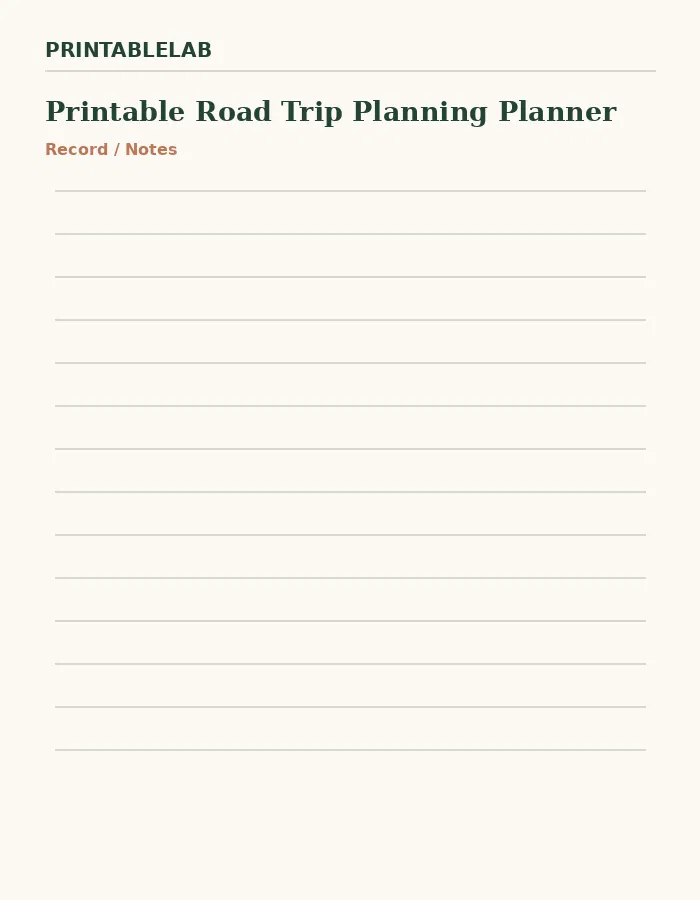 Printable Road Trip Planning Planner preview 4