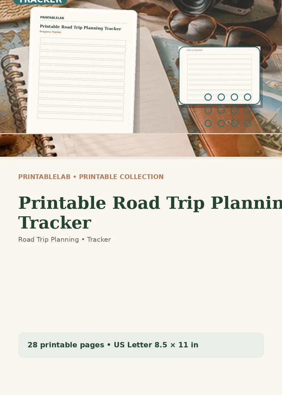 Printable Road Trip Planning Tracker cover