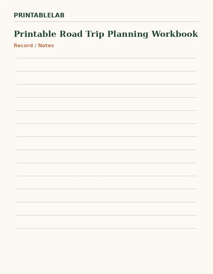 Printable Road Trip Planning Workbook preview 4