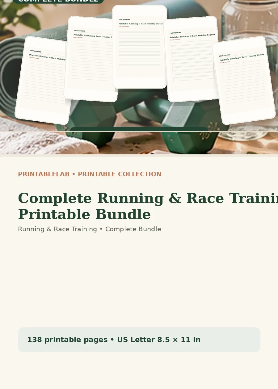 Complete Running & Race Training Printable Bundle cover