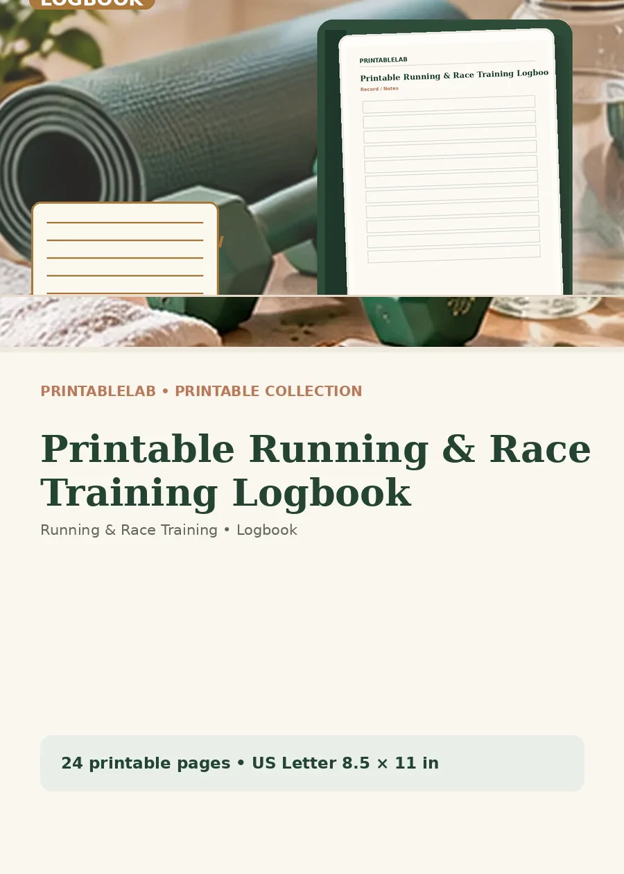 Printable Running & Race Training Logbook cover