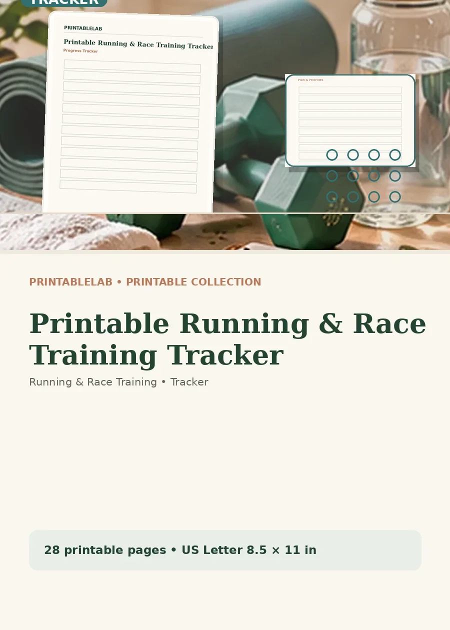 Printable Running & Race Training Tracker cover