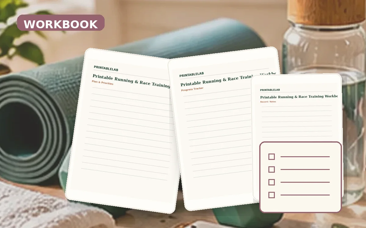 Printable Running & Race Training Workbook cover