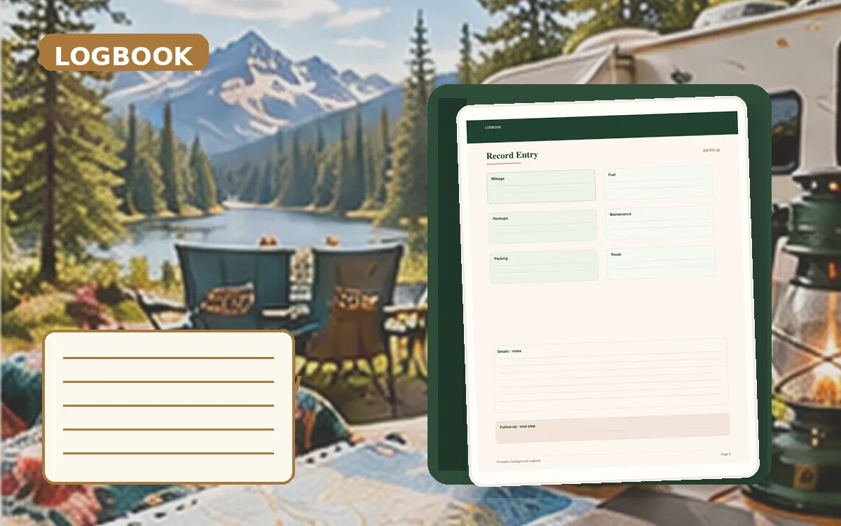 Printable Campground Logbook cover