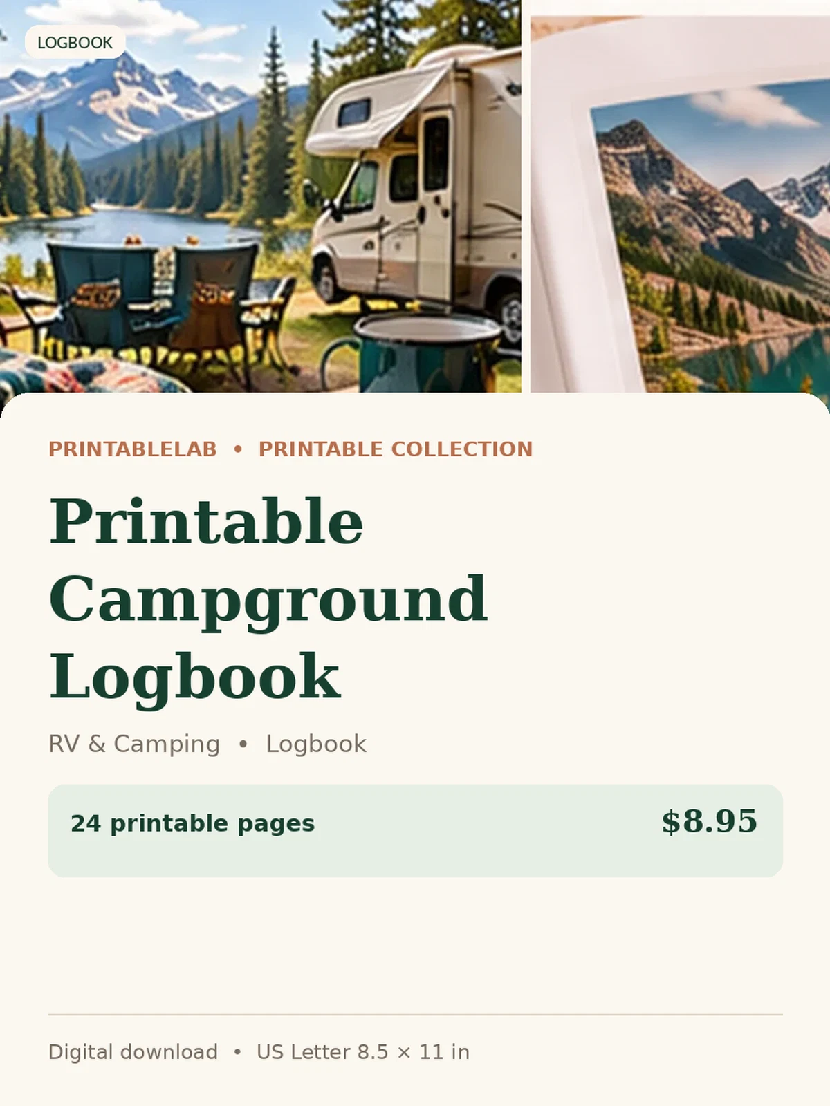 Printable Campground Logbook preview 1