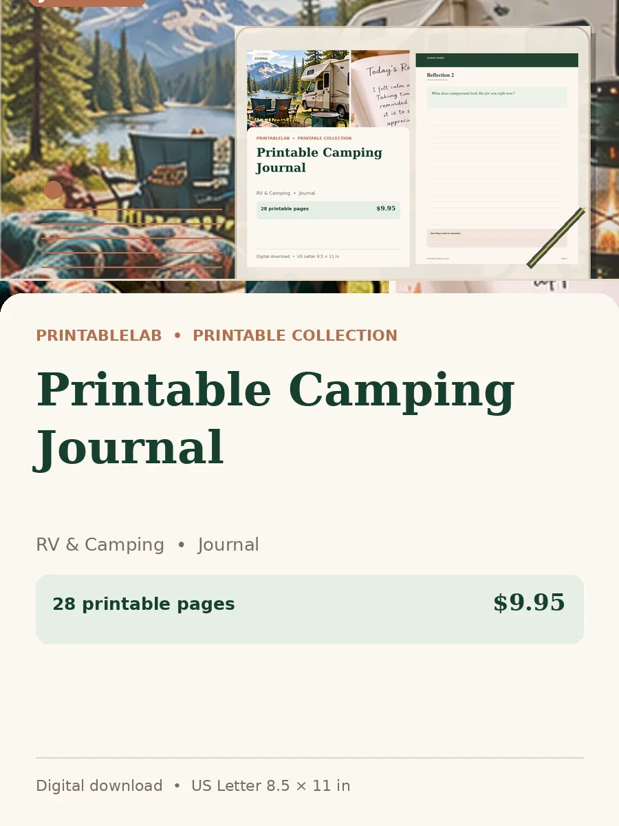 Printable Camping Journal cover