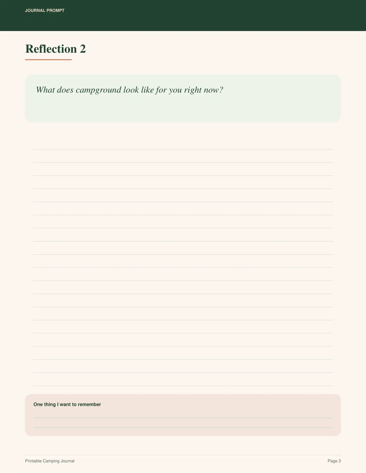 Printable Camping Journal preview 2