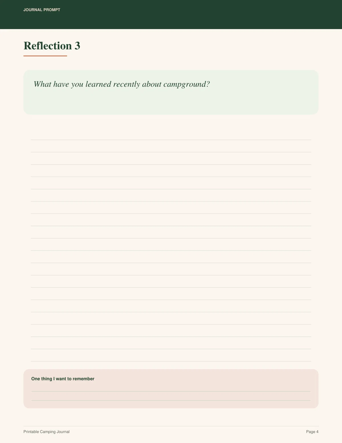 Printable Camping Journal preview 3