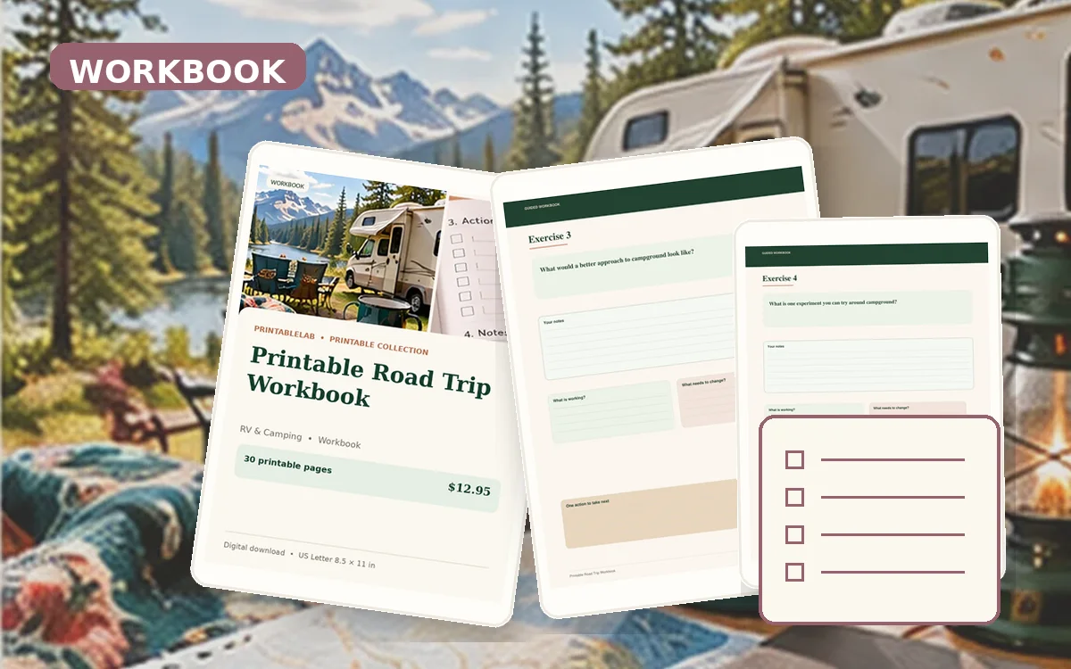 Printable Road Trip Workbook cover