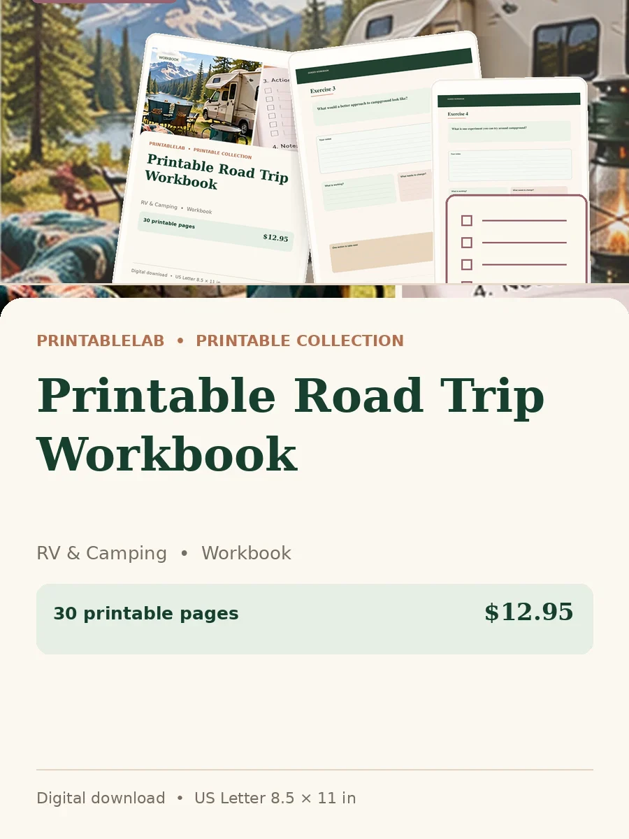 Printable Road Trip Workbook cover