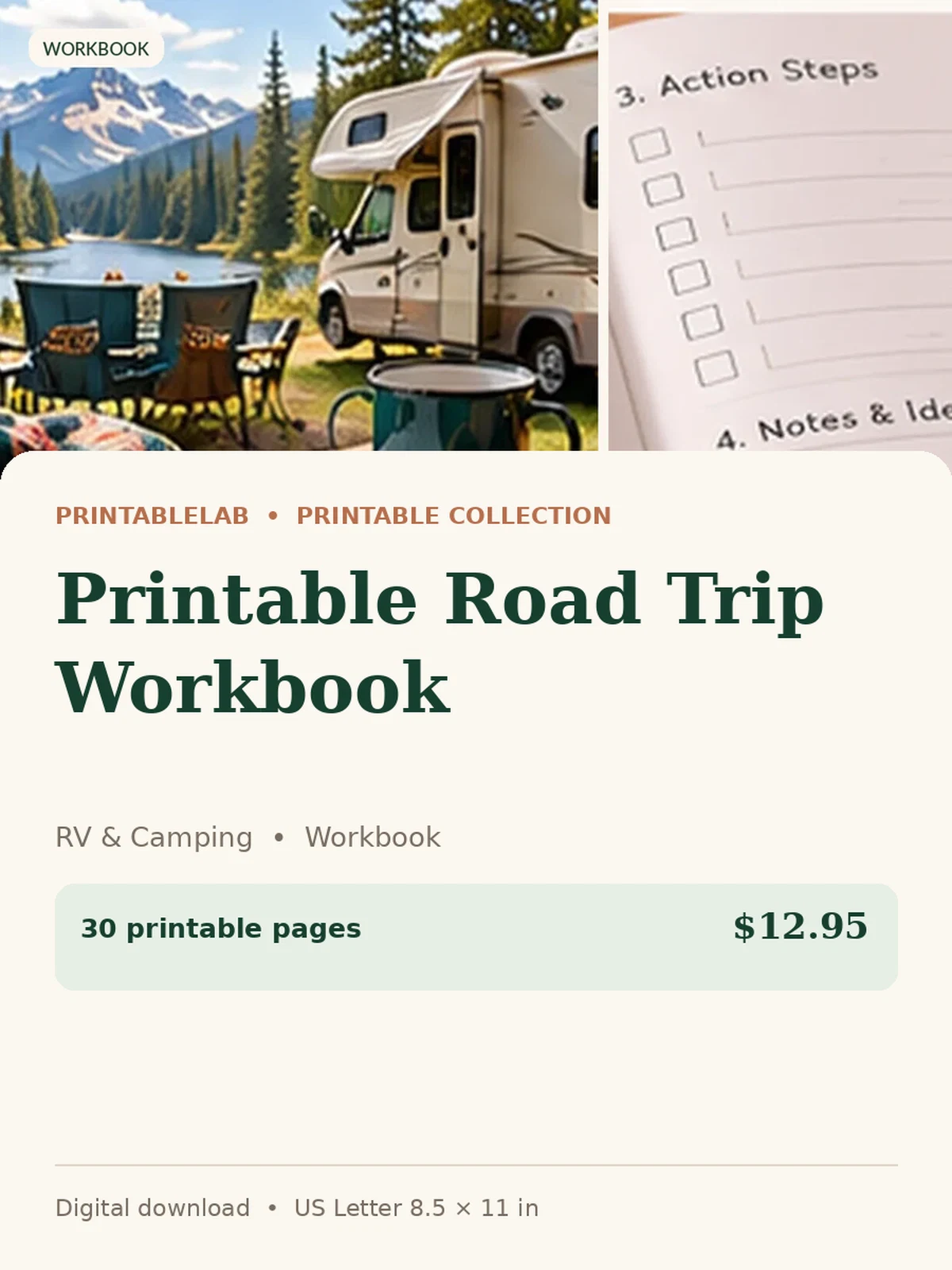 Printable Road Trip Workbook preview 1