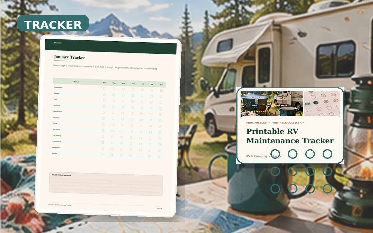 Printable RV Maintenance Tracker cover