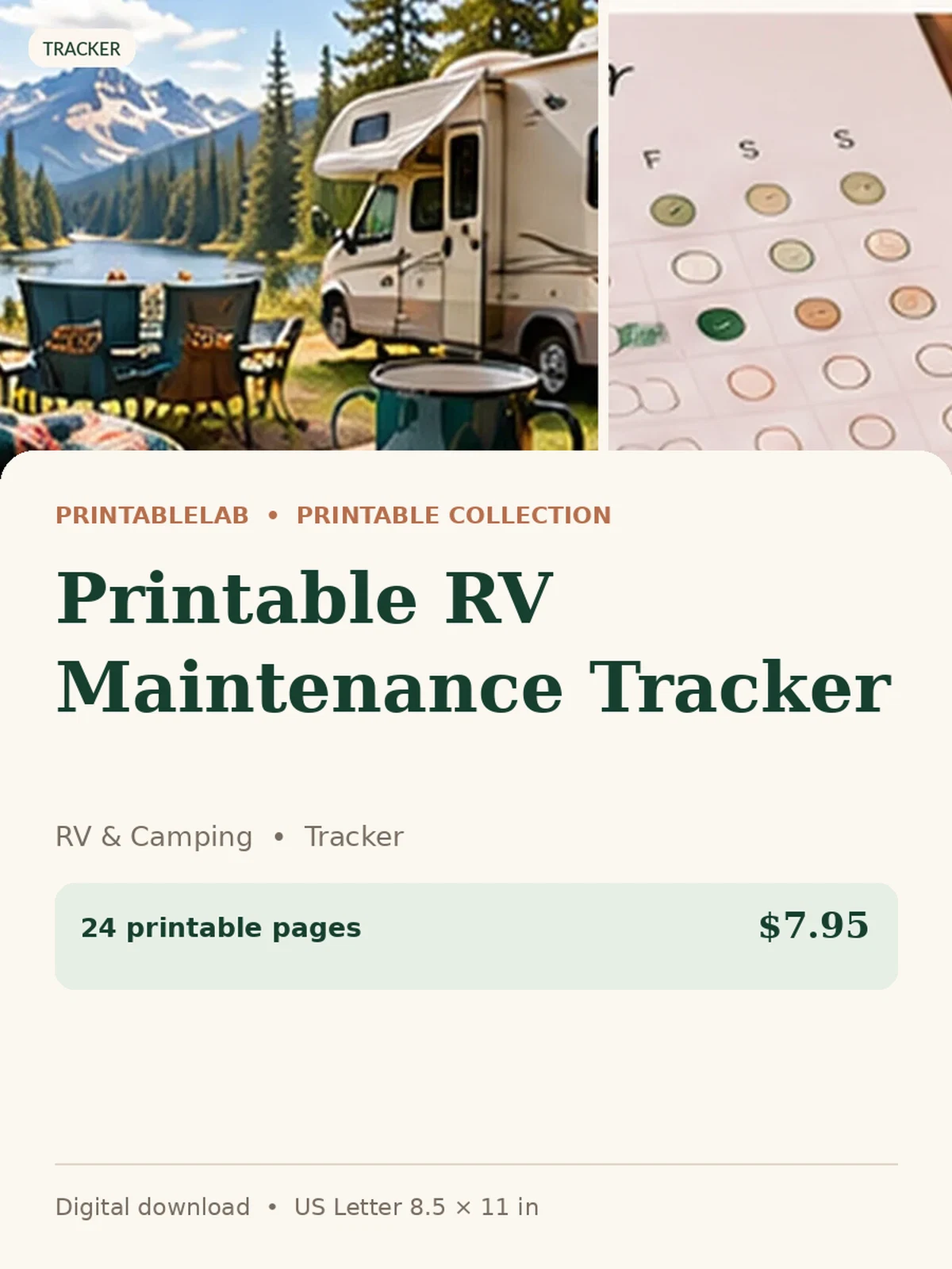 Printable RV Maintenance Tracker preview 1