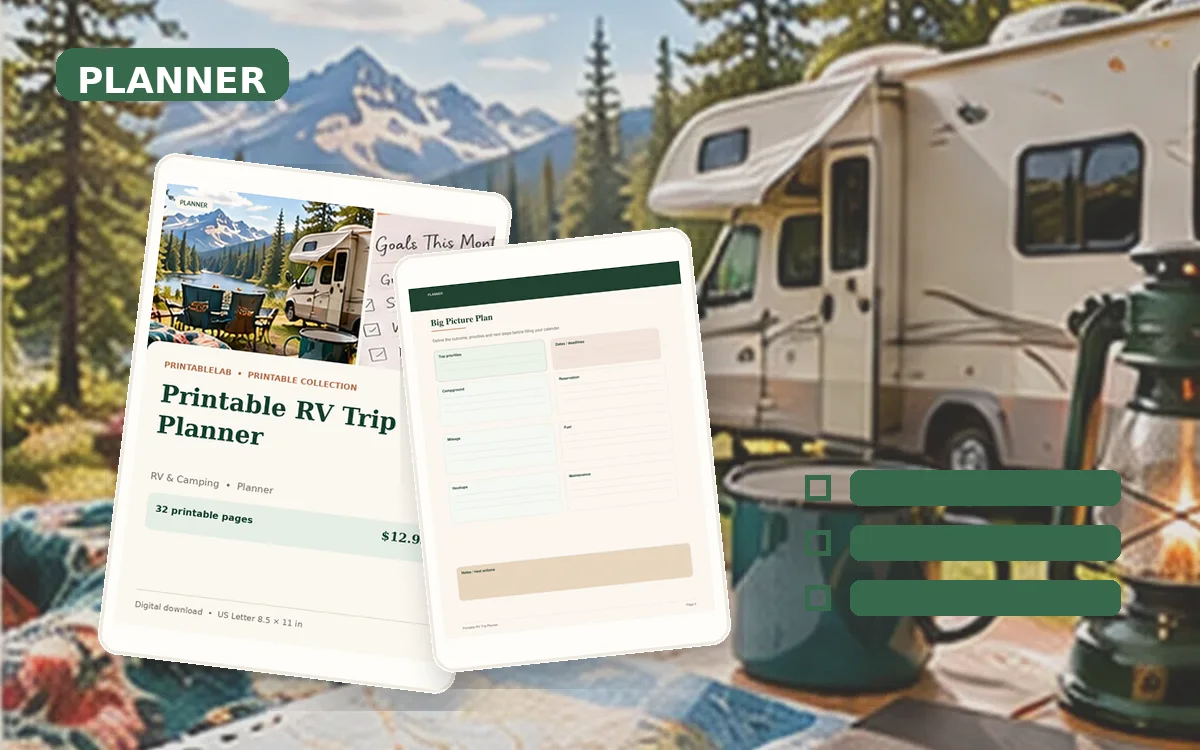 Printable RV Trip Planner cover
