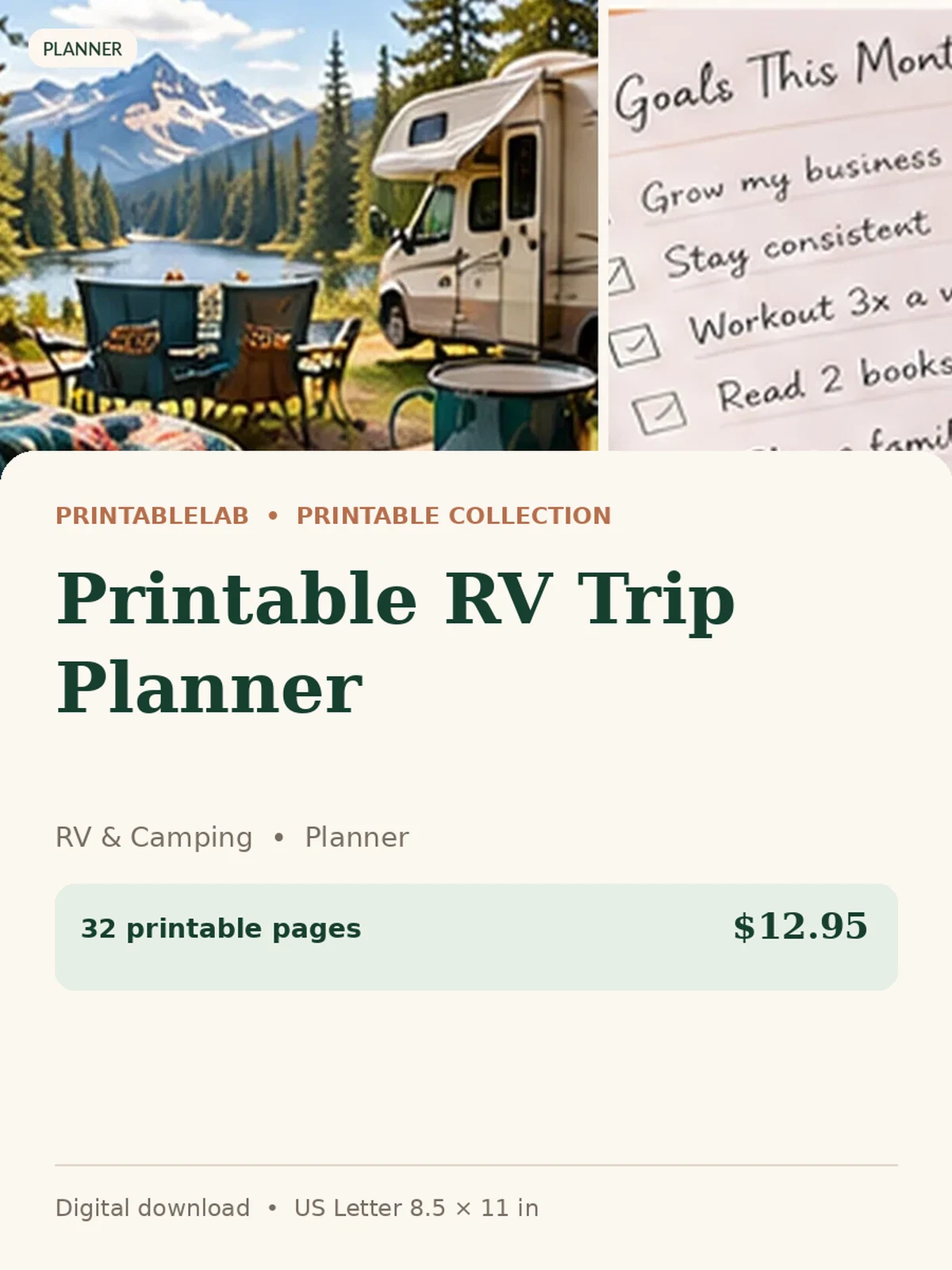Printable RV Trip Planner preview 1