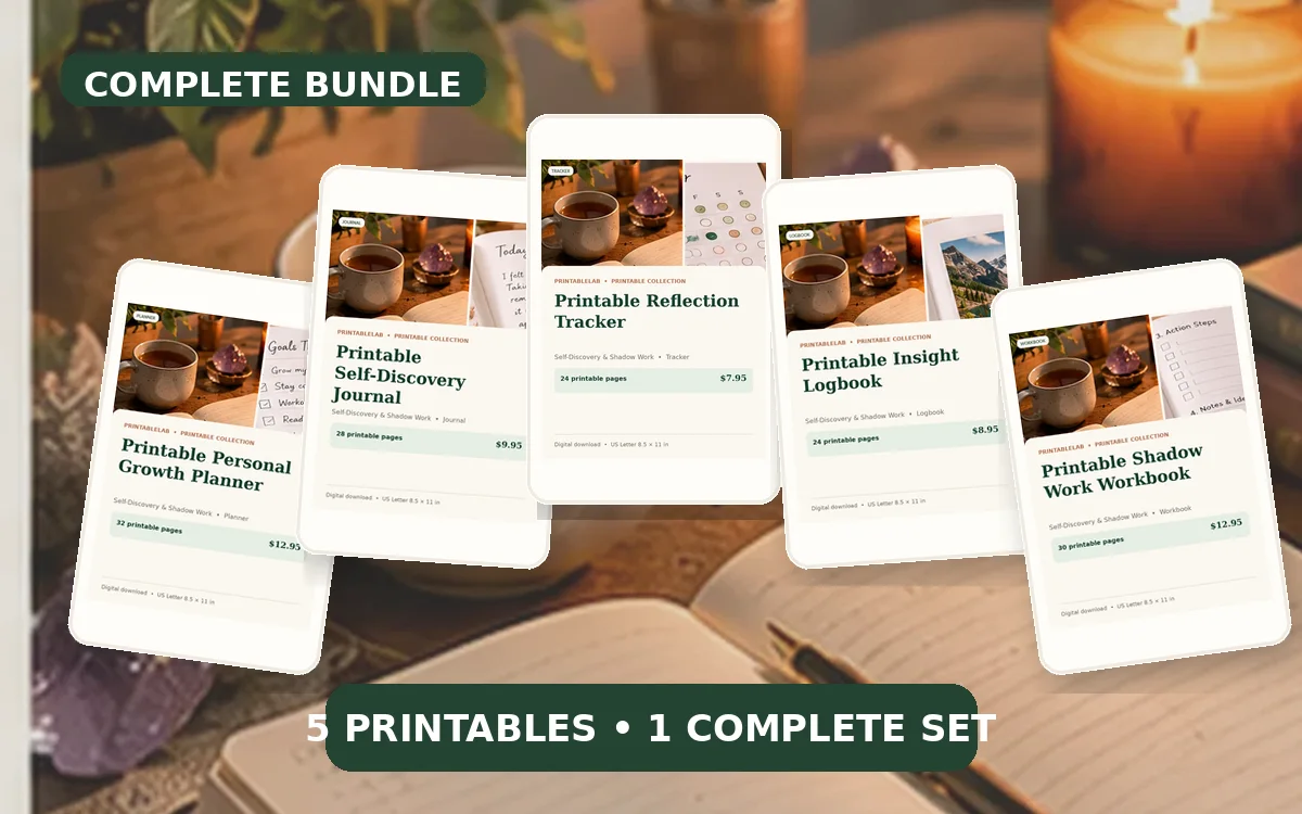 Complete Self-Discovery & Shadow Work Printable Bundle cover