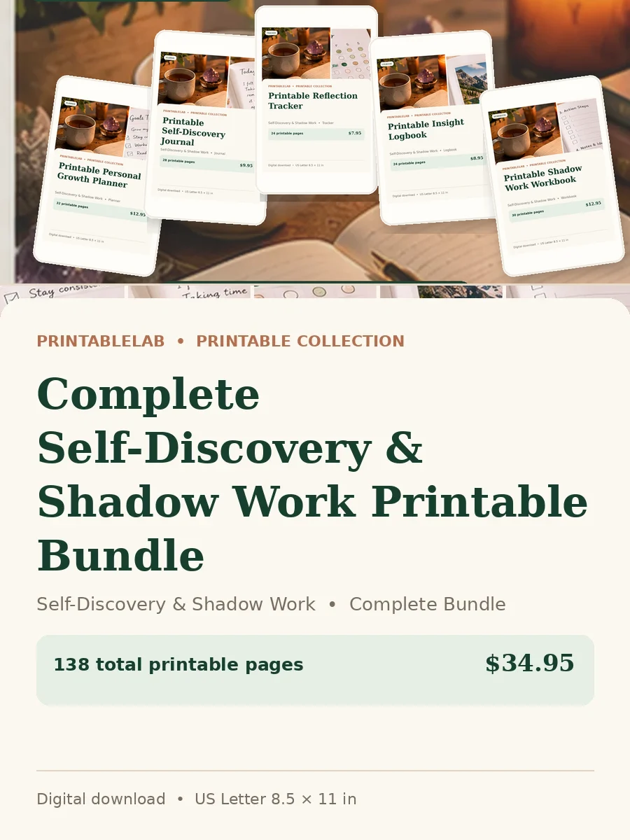 Complete Self-Discovery & Shadow Work Printable Bundle cover