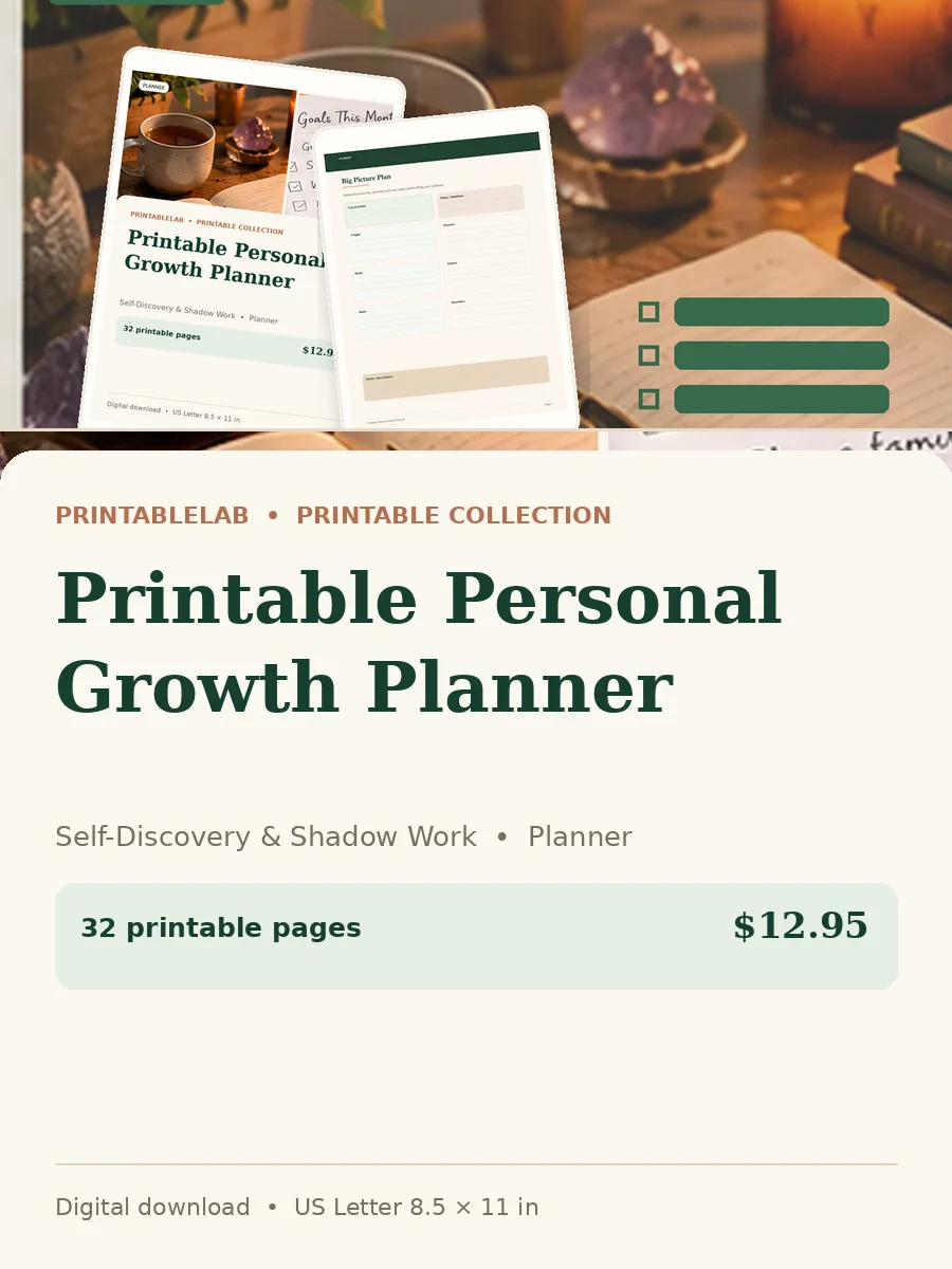 Printable Personal Growth Planner cover