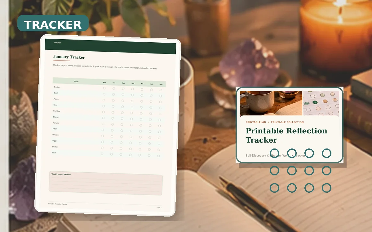 Printable Reflection Tracker cover