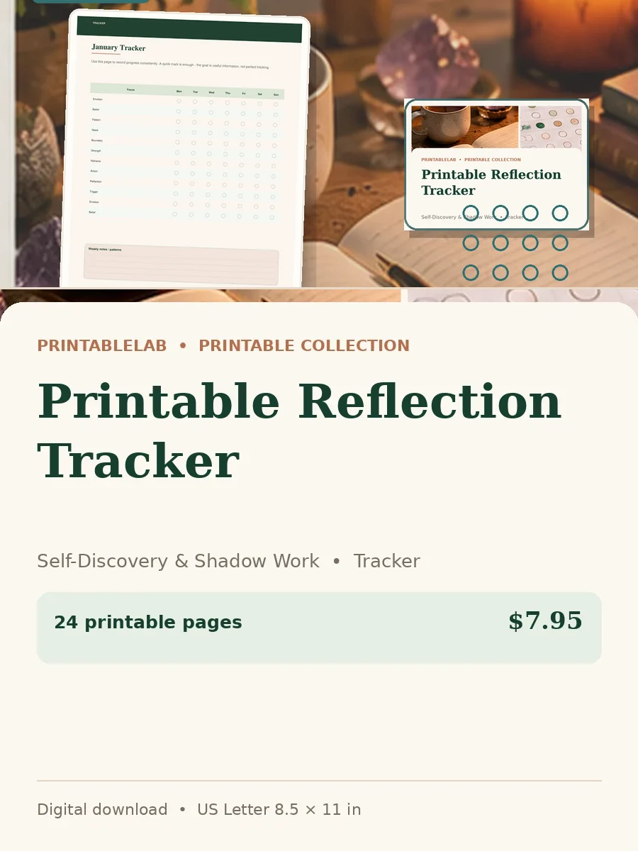 Printable Reflection Tracker cover