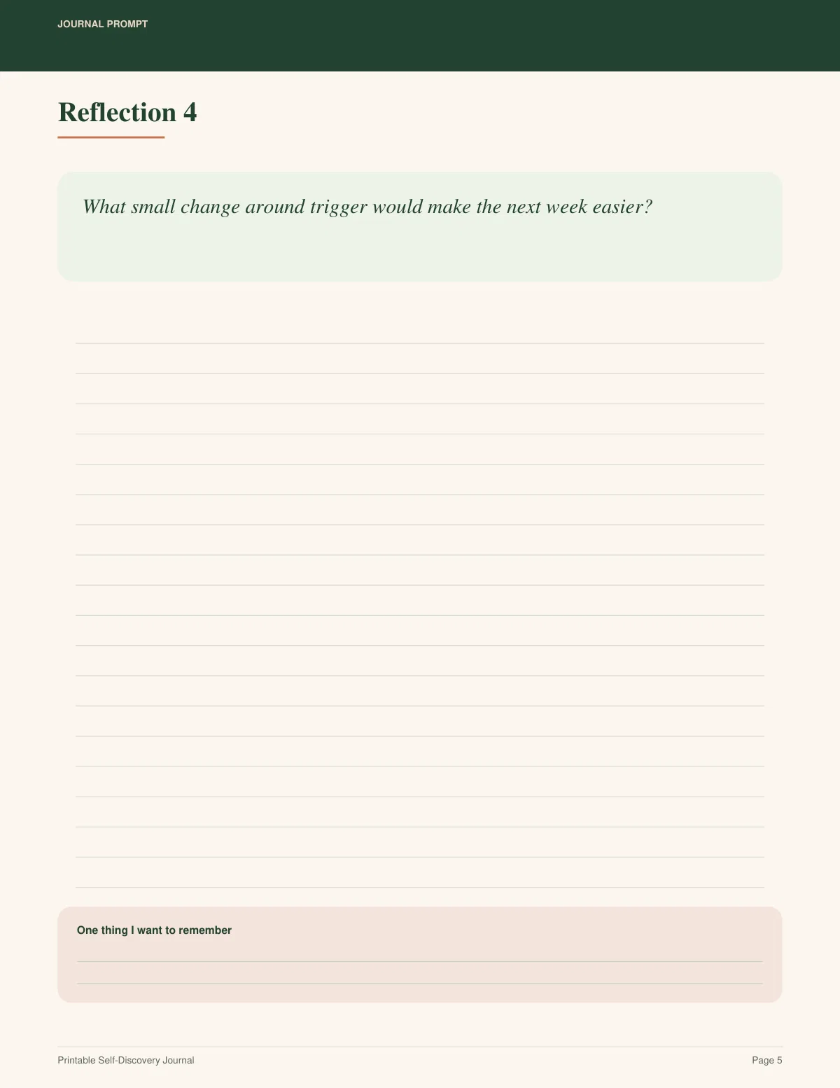 Printable Self-Discovery Journal preview 4