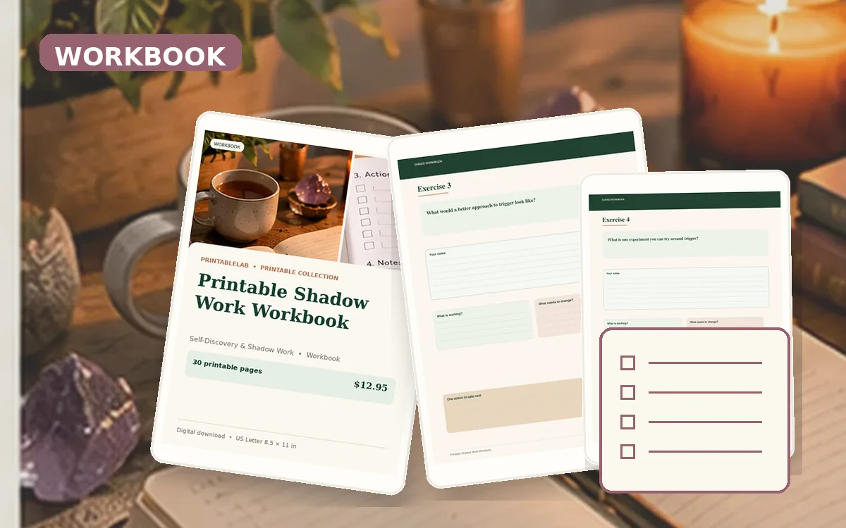 Printable Shadow Work Workbook cover