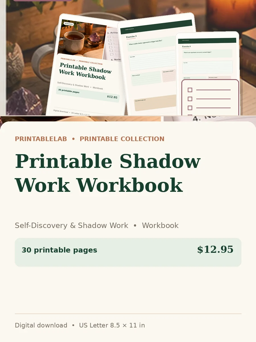 Printable Shadow Work Workbook cover