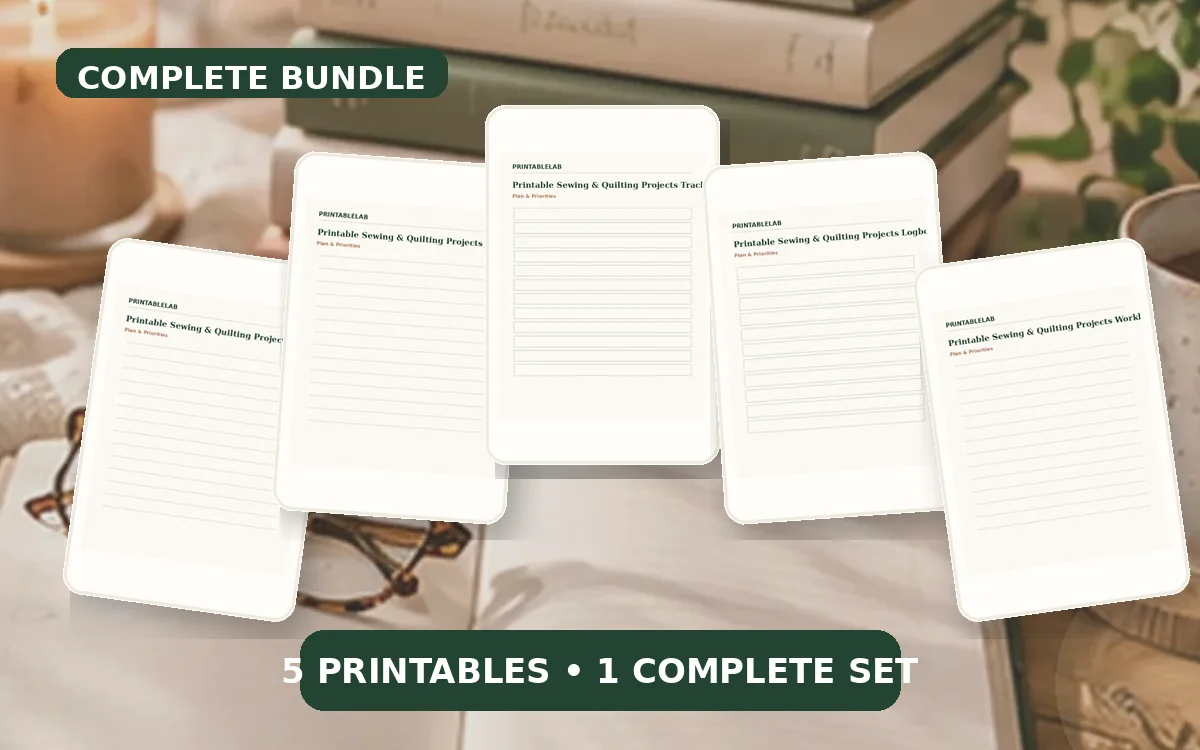 Complete Sewing & Quilting Projects Printable Bundle cover
