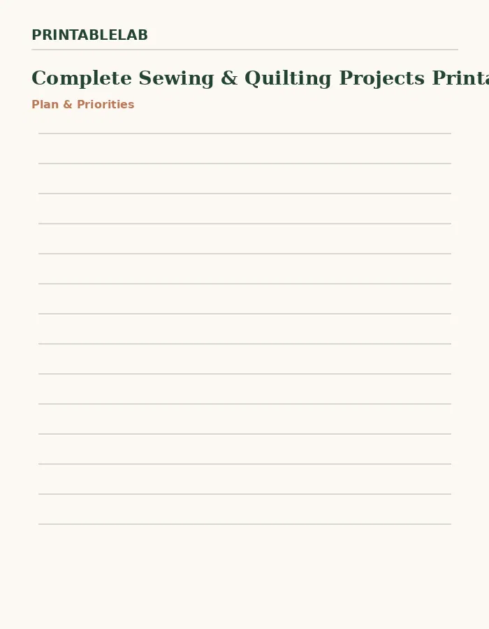 Complete Sewing & Quilting Projects Printable Bundle preview 1