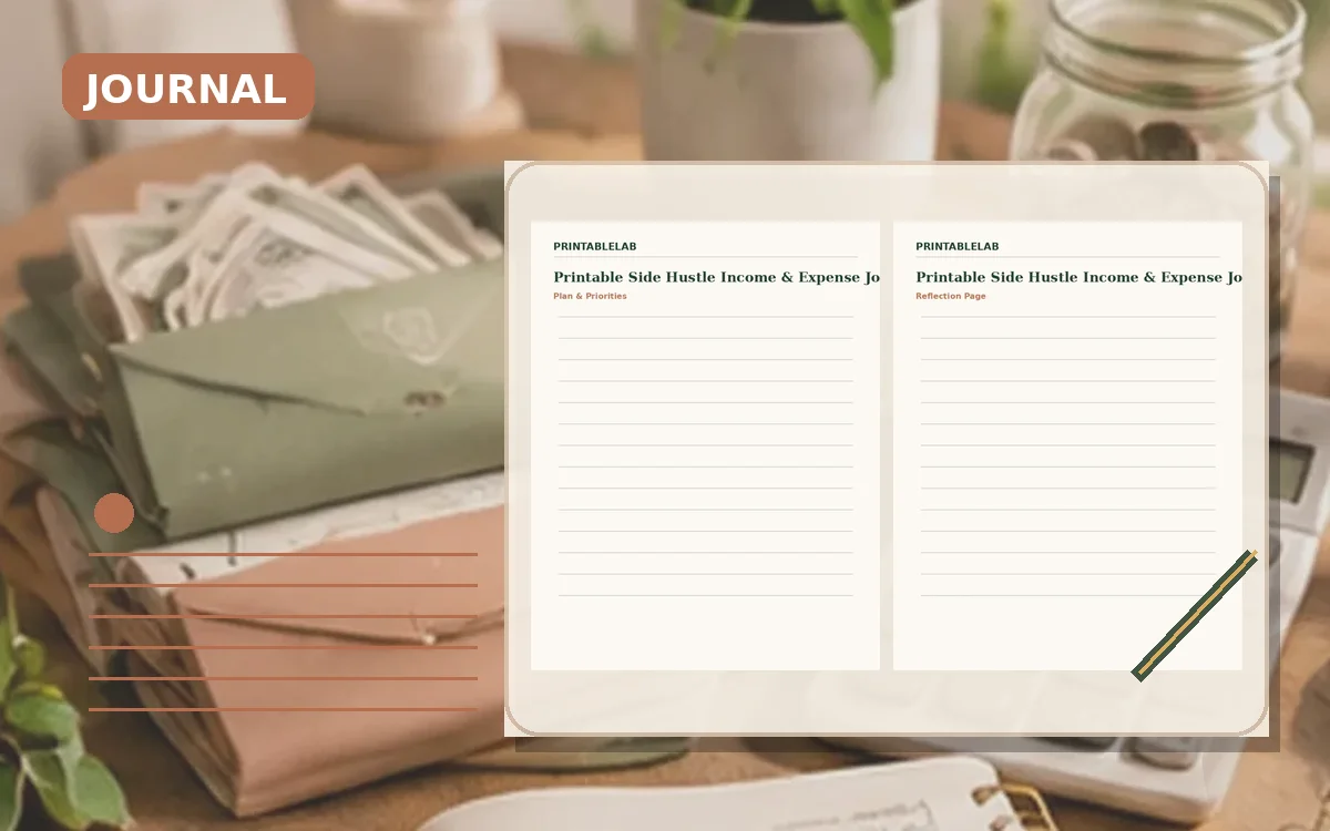 Printable Side Hustle Income & Expense Journal cover