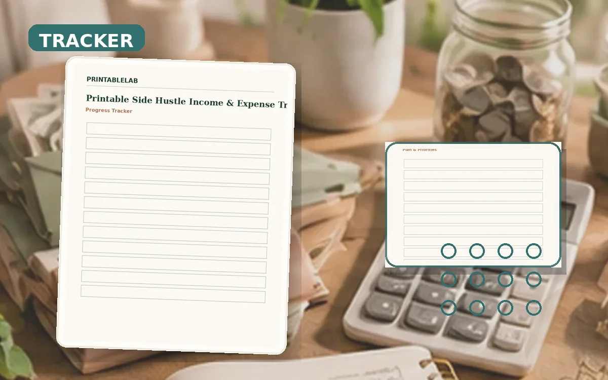 Printable Side Hustle Income & Expense Tracker cover