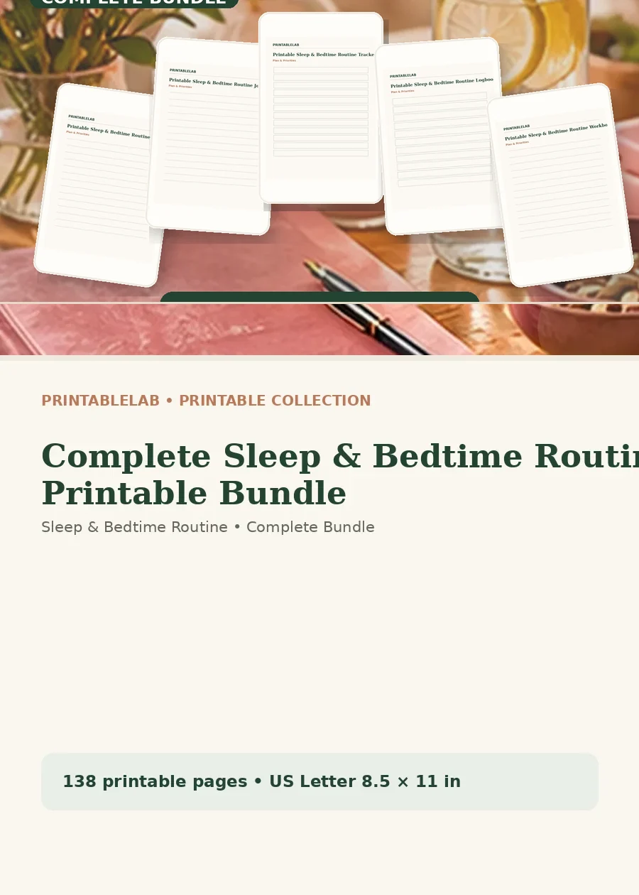 Complete Sleep & Bedtime Routine Printable Bundle cover