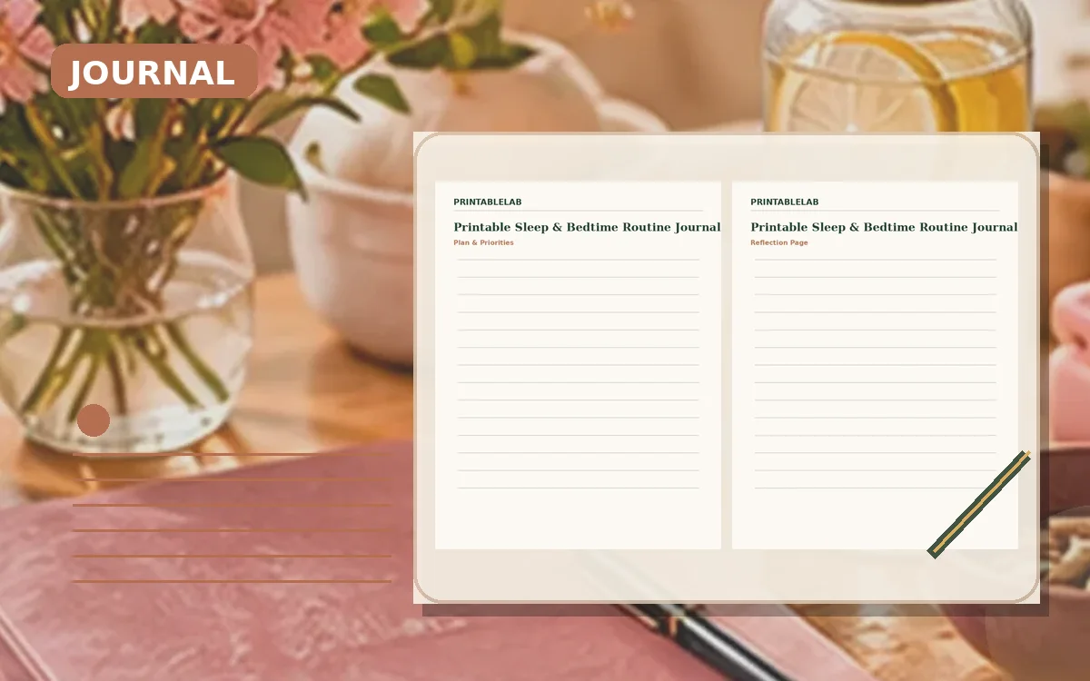 Printable Sleep & Bedtime Routine Journal cover