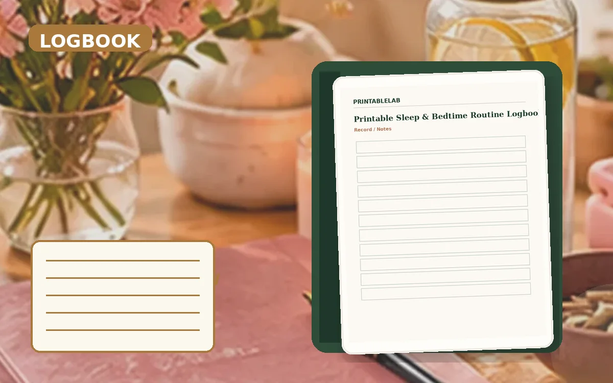 Printable Sleep & Bedtime Routine Logbook cover