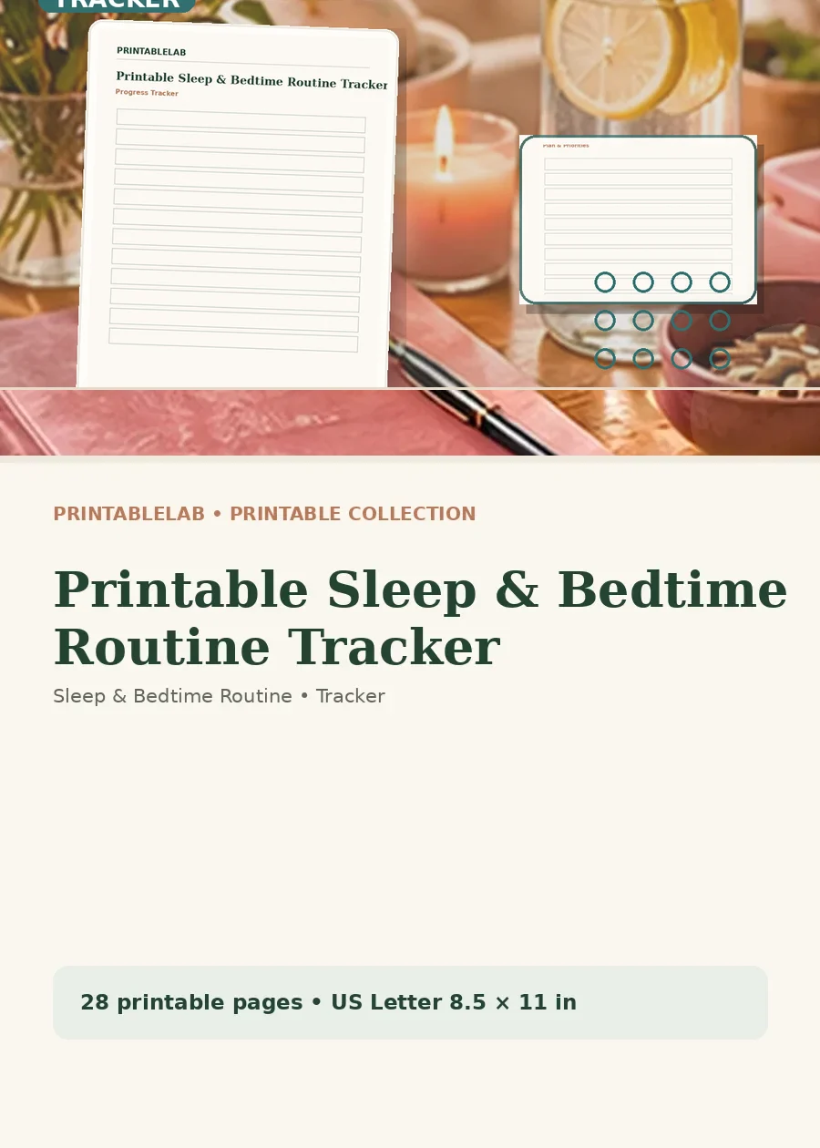 Printable Sleep & Bedtime Routine Tracker cover