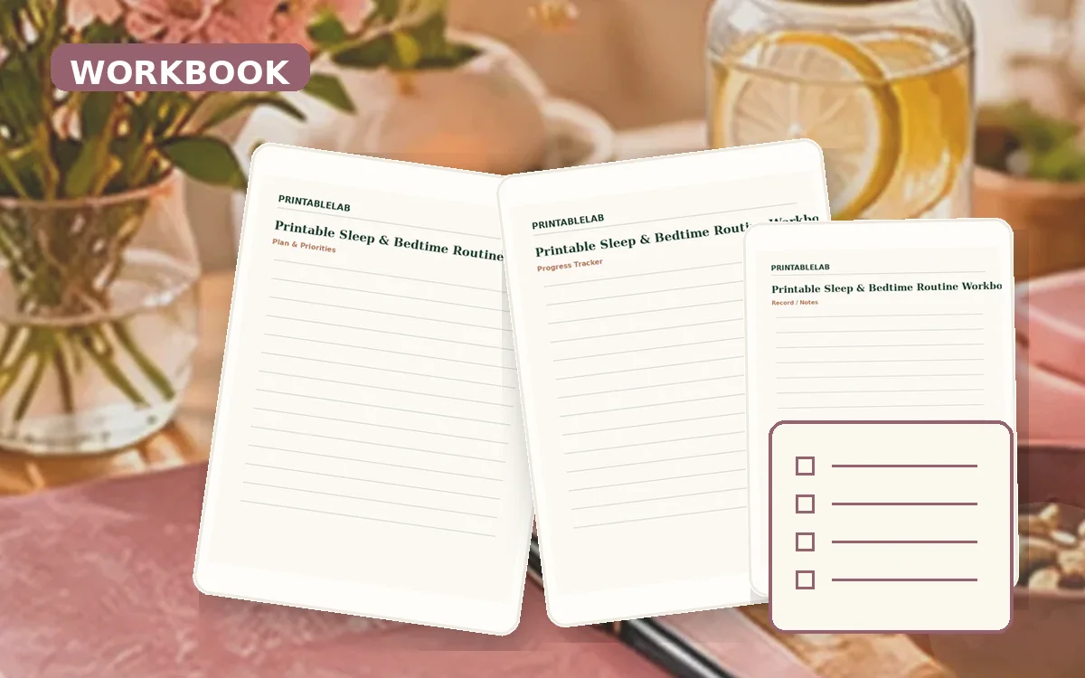 Printable Sleep & Bedtime Routine Workbook cover