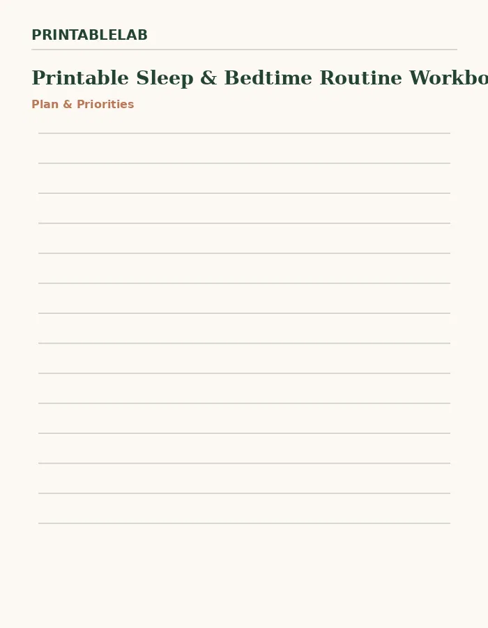 Printable Sleep & Bedtime Routine Workbook preview 1