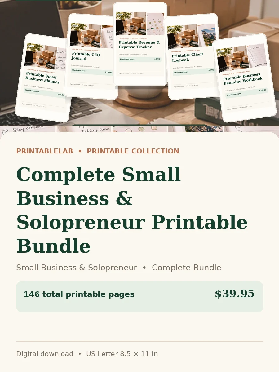 Complete Small Business & Solopreneur Printable Bundle cover