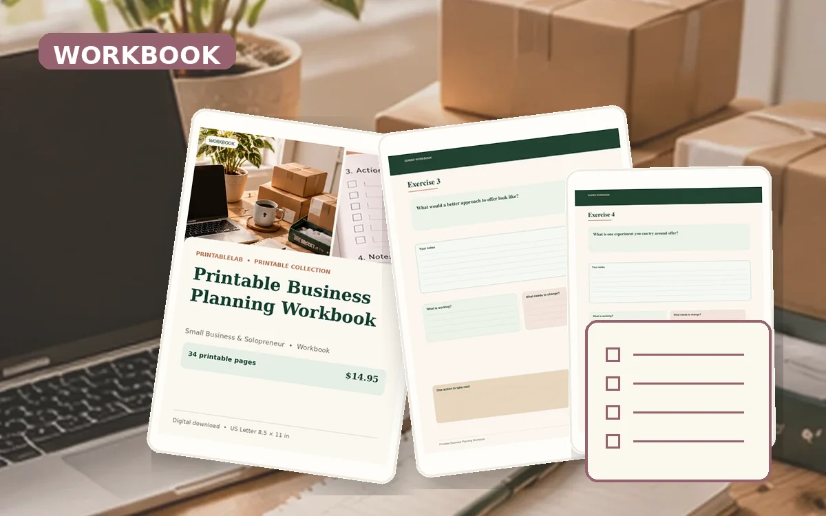 Printable Business Planning Workbook cover