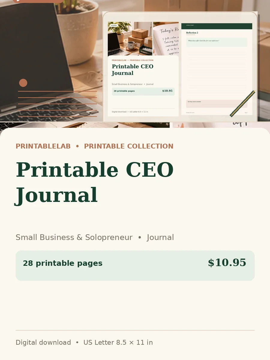 Printable CEO Journal cover