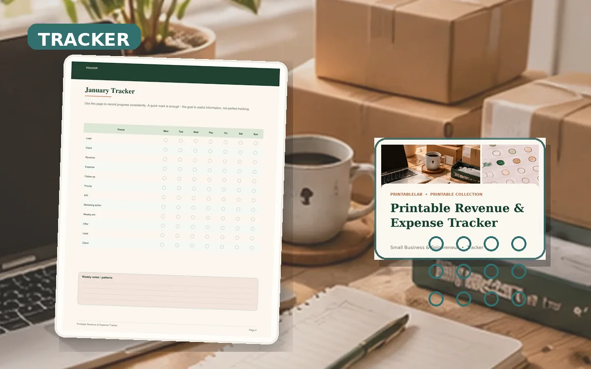 Printable Revenue & Expense Tracker cover