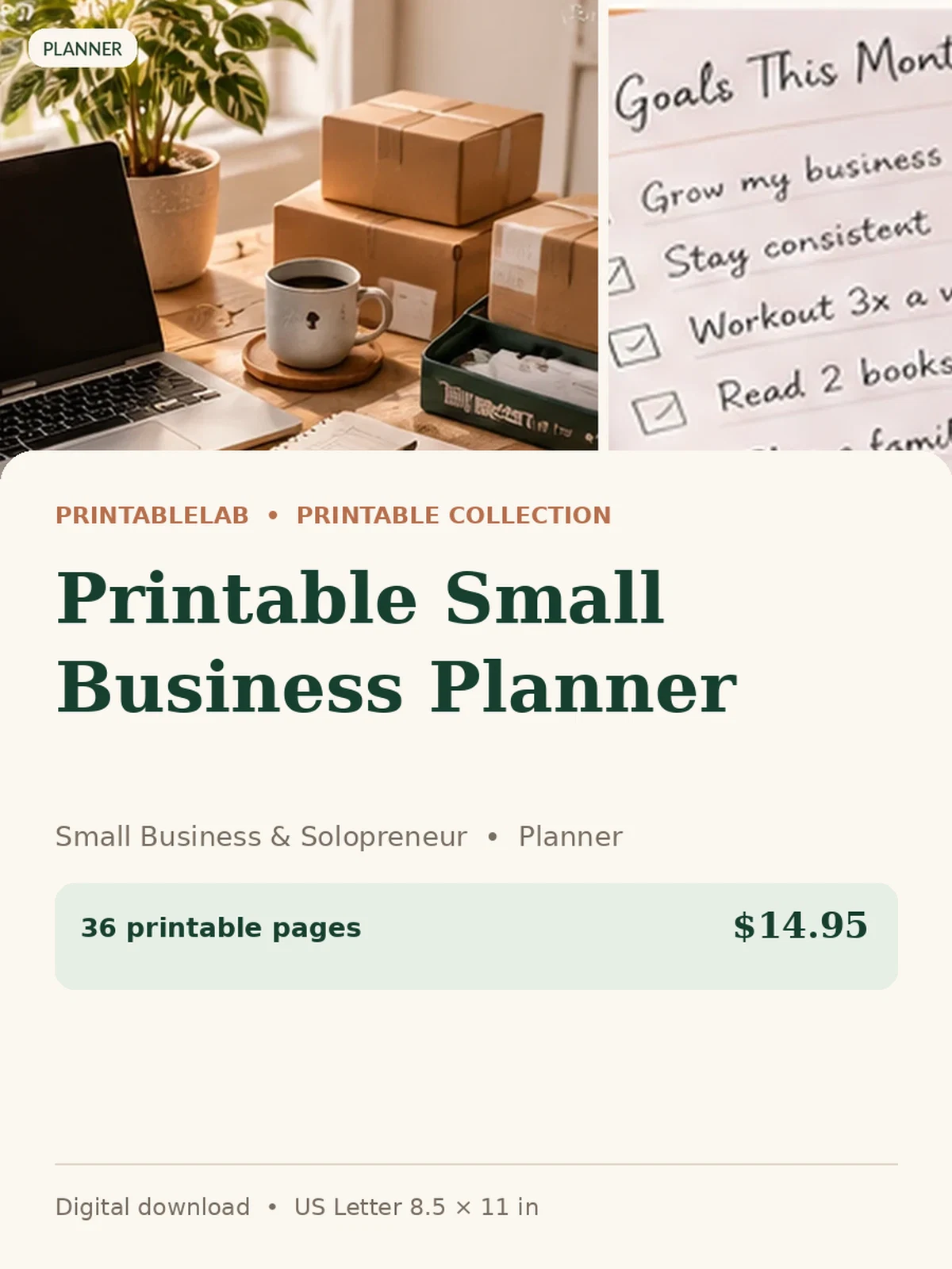 Printable Small Business Planner preview 1