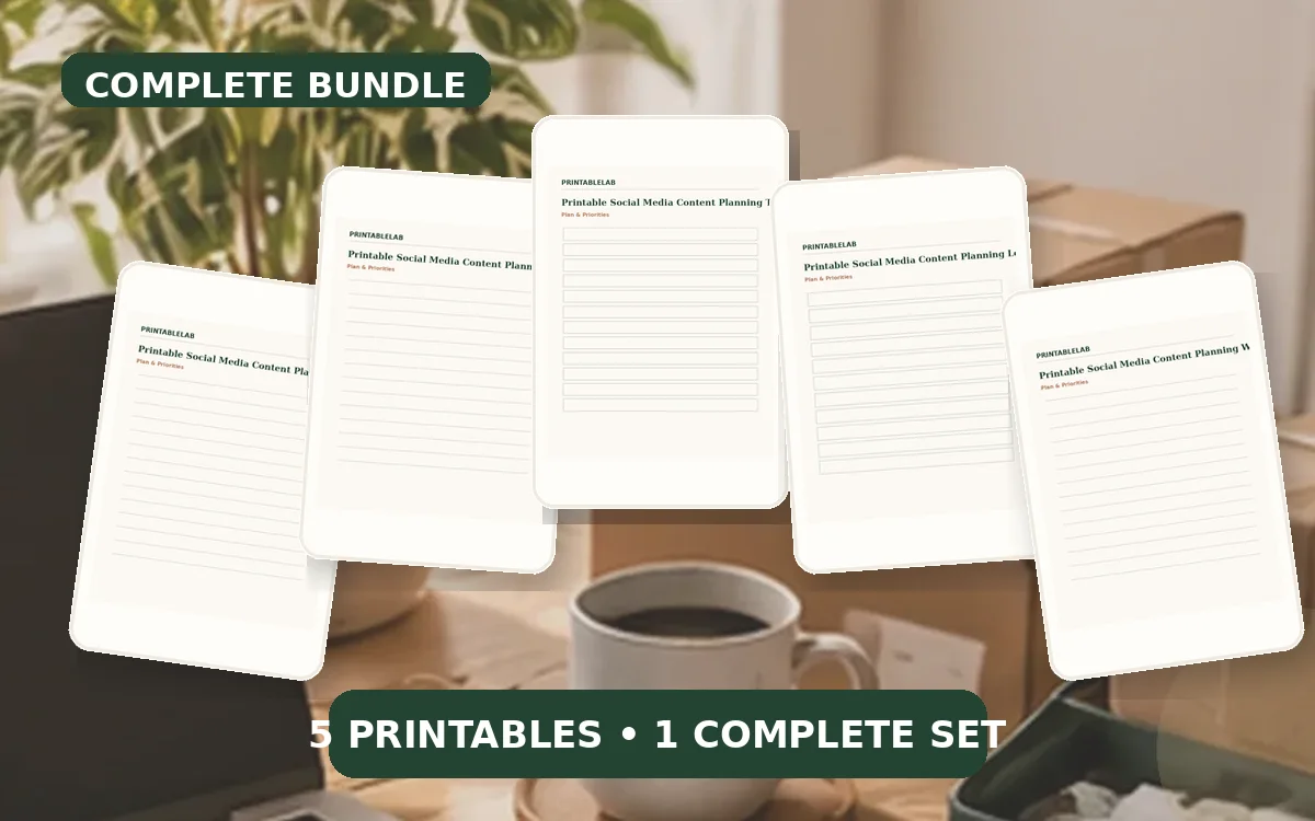 Complete Social Media Content Planning Printable Bundle cover