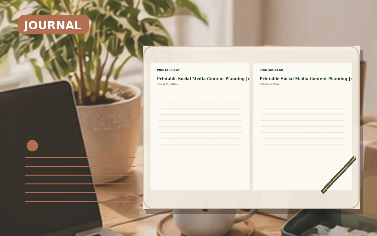 Printable Social Media Content Planning Journal cover